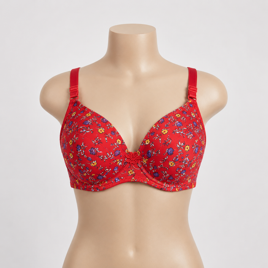 Red Petal Luxe Floral Print Full Coverage Padded Bra