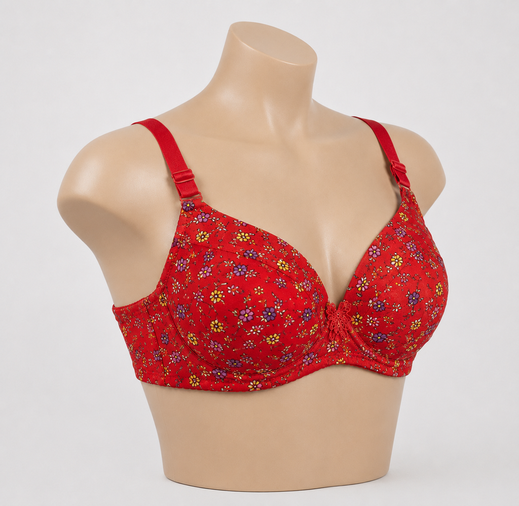 Red Petal Luxe Floral Print Full Coverage Padded Bra