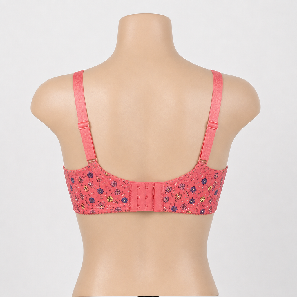 Coral Petal Luxe Floral Print Full Coverage Padded Bra