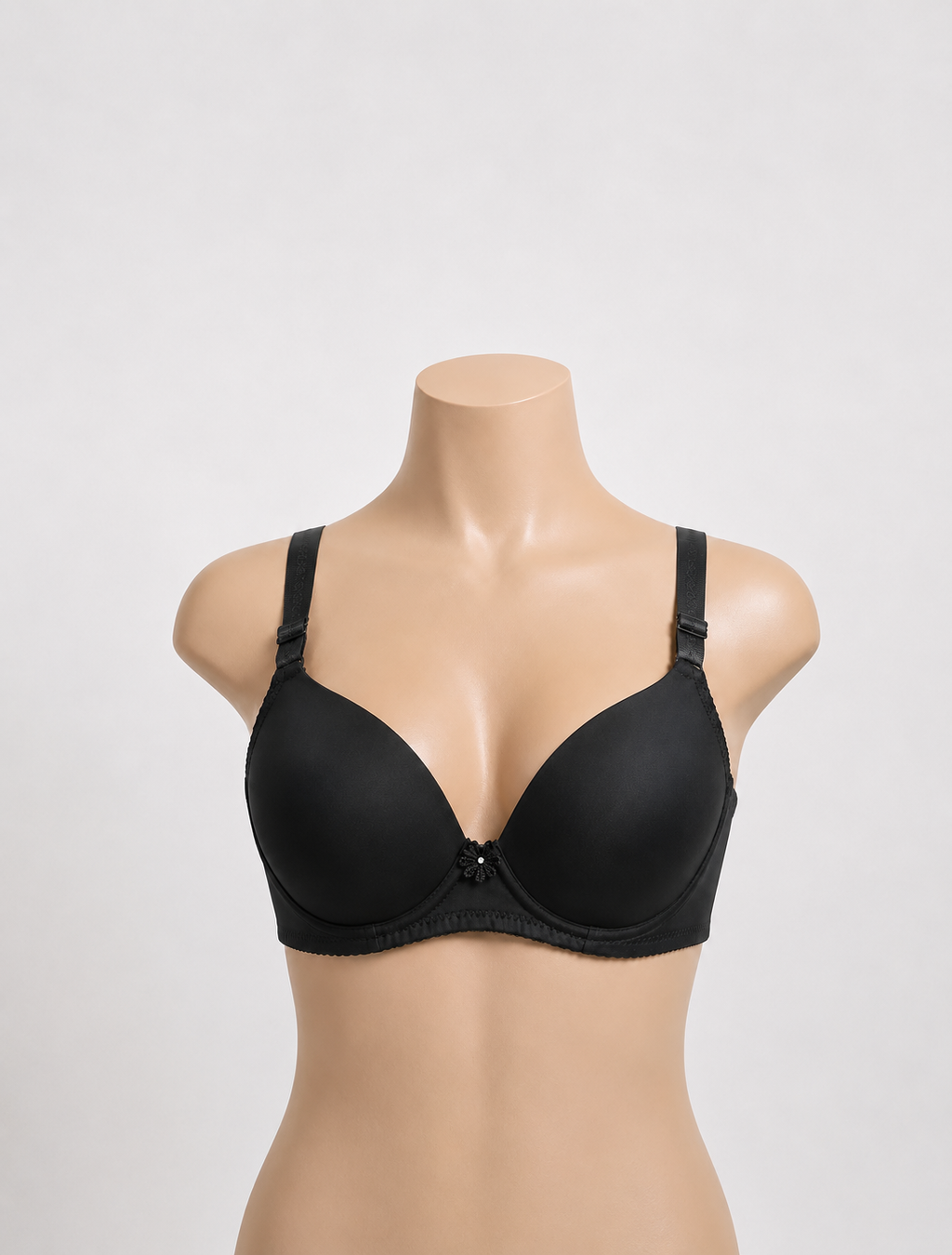 Luna Classic Women's Everyday T-Shirt Bra | Lightly Padded | Wire-Free | Seamless Comfort | Black & Cream