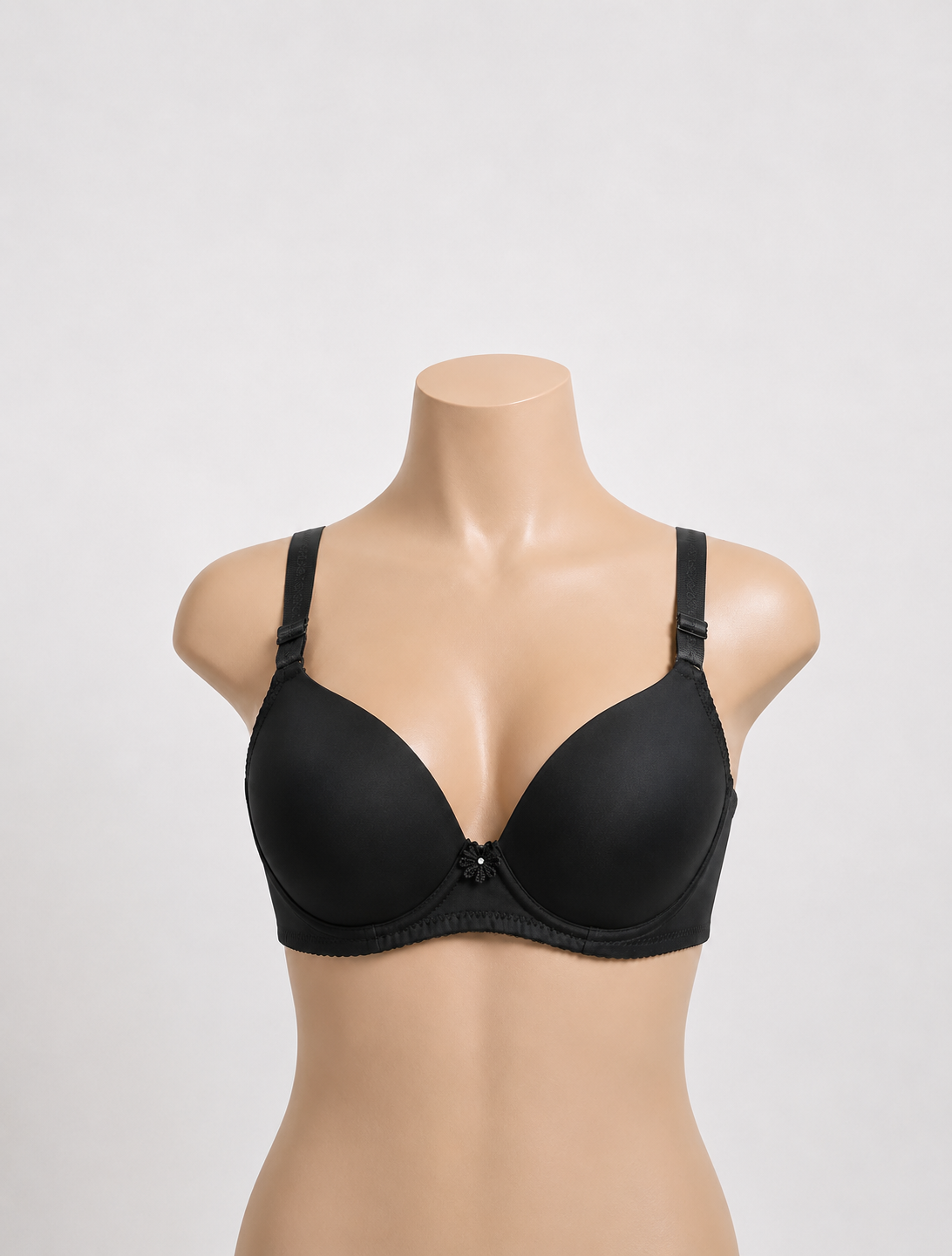 Luna Classic Women's Everyday T-Shirt Bra | Lightly Padded | Wire-Free | Seamless Comfort | Black & Cream