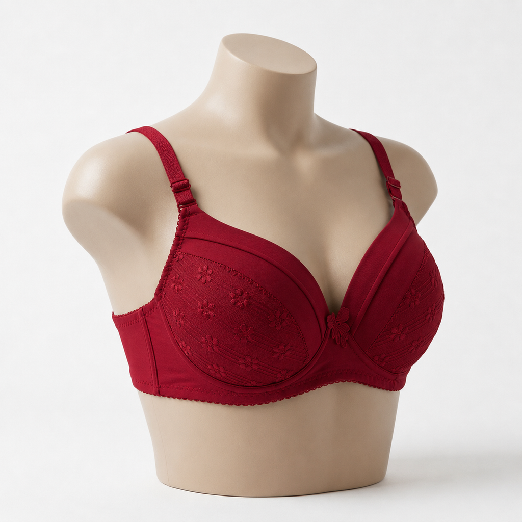 Femora Women's Full Coverage Padded Bra – Red | Soft, Comfortable & Everyday Wear