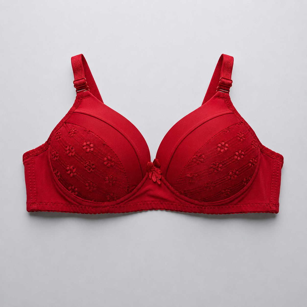 Femora Women's Full Coverage Padded Bra – Red | Soft, Comfortable & Everyday Wear