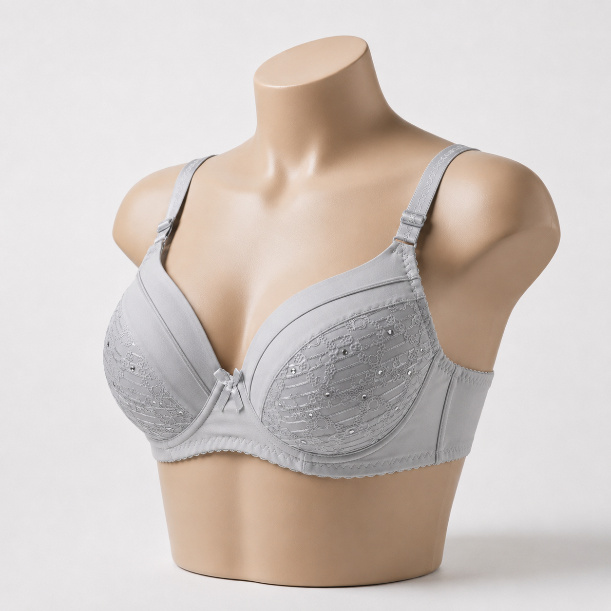 Pearl Gray Full Coverage Padded Bra