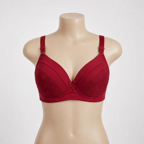 Femora Women's Full Coverage Padded Bra – Red | Soft, Comfortable & Everyday Wear