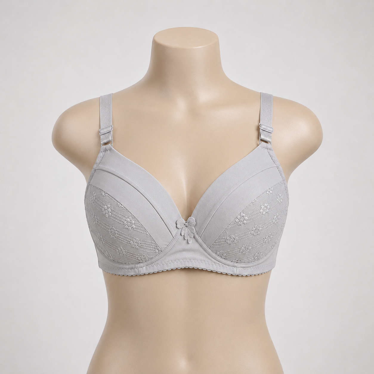 Pearl Gray Full Coverage Padded Bra
