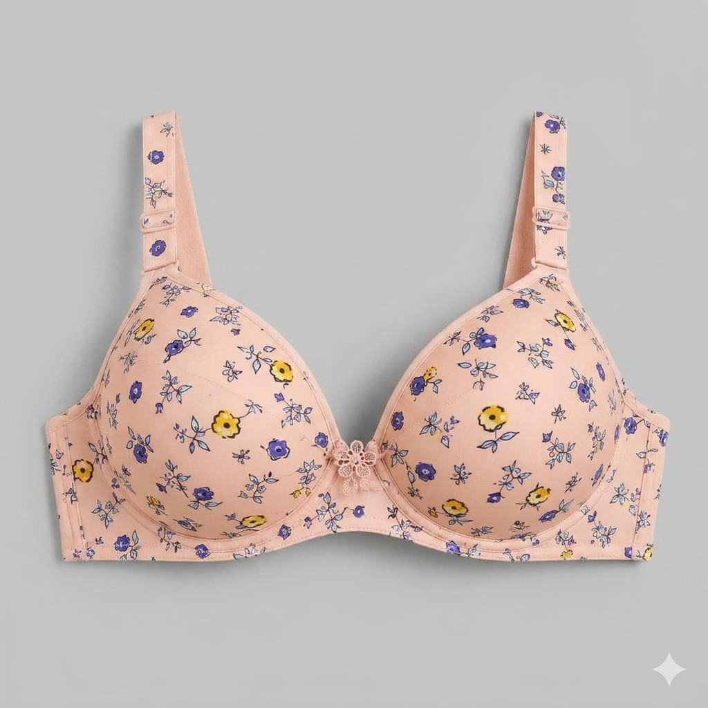Blush Petal Luxe Floral Print Full Coverage Padded Bra